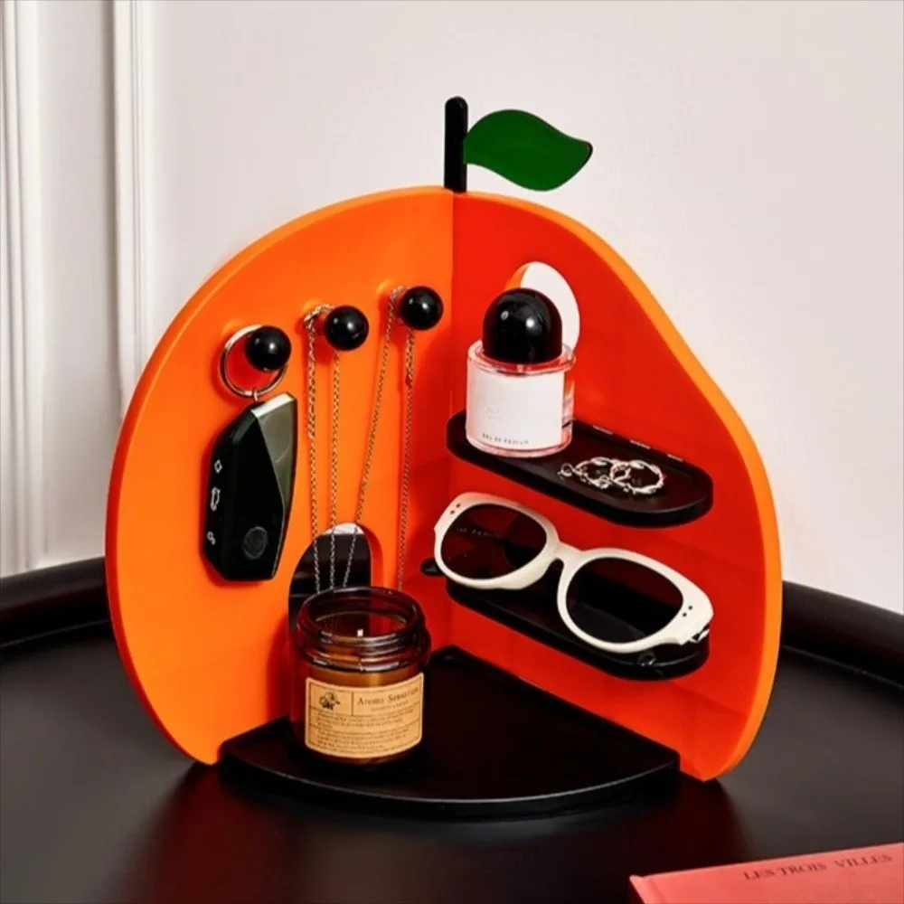 Space Saving Orange Jewelry Storage Rack Ornaments Key Holder Jewelry Display Tray Detachable Stable Desktop Decoration Gift
