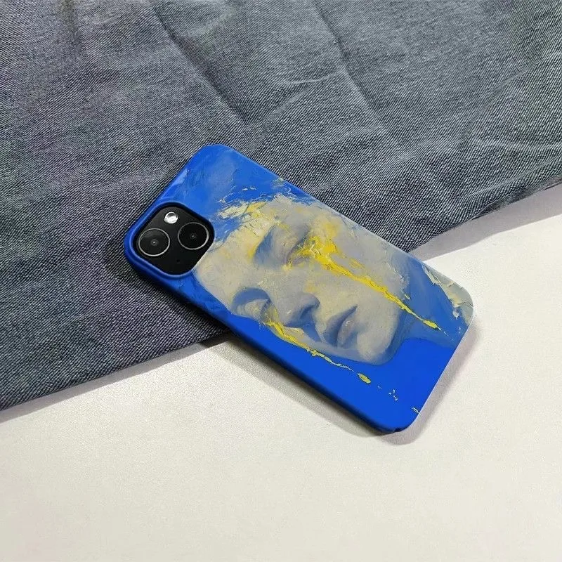 صورة فنية النفط اللوحة نمط الطلاء الأصفر الدموع جراب هاتف آيفون 16 15 14 11 12 13 برو ماكس زائد الغطاء الخلفي