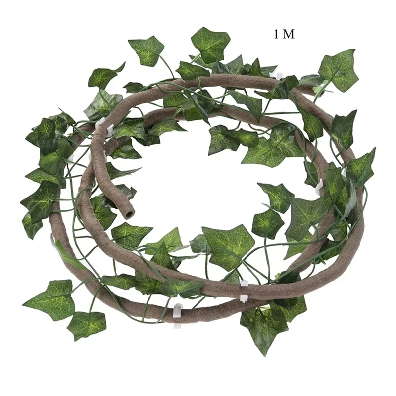 Reptile Bend-A-Branch Vines Flexible Leaves Pet Habitat Decor Climber Jungle Long Vines For Climbing Gecko Lizard