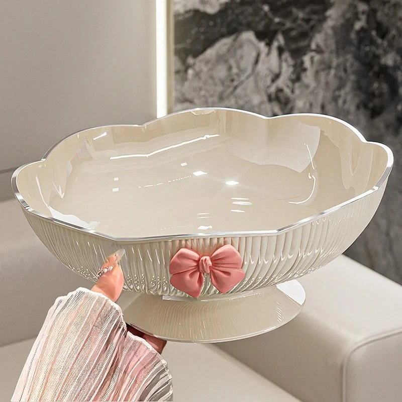 

1Pc Plastic Candy Fruit Plate for Home Coffee Table Candy Platter High-End Snack Placement Platter Ornaments