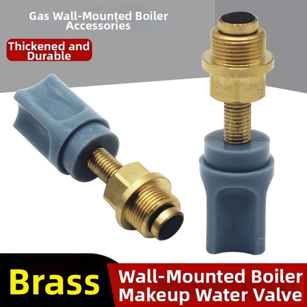 Brass Wall Mounted Boiler Water Replenishment Valve Switch 6.1x2.9cm Blue Gas Heating Furness Inlet Replacement Part For Home He