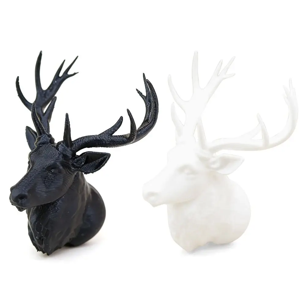 1/12 ドールハウス鹿の頭飾り黒白シーンモデルミニチュアシーン飾りプラスチック写真小道具家の壁の装飾