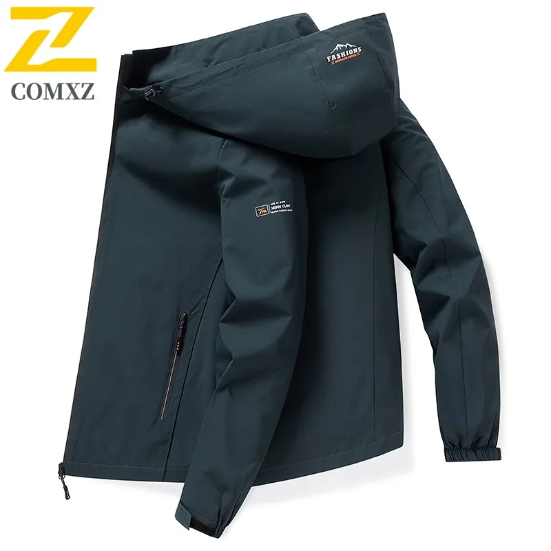 

Men's American Style Workwear Jacket Windproof Waterproof Hooded Softshell Coat Lightweight Summer Outdoor Tactical Hiking Parka