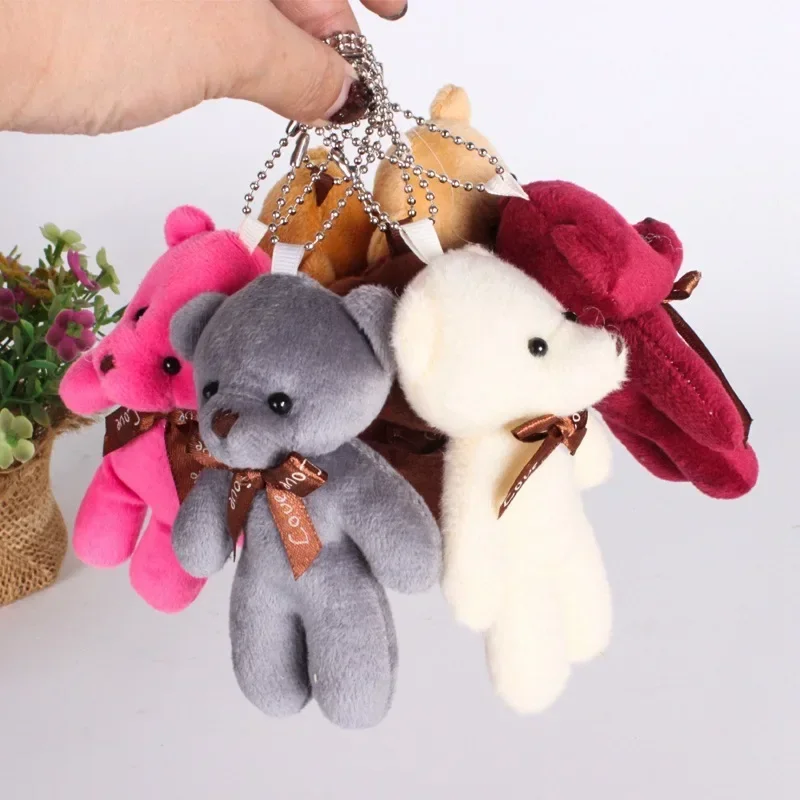 Peluche de oso de peluche para niños, llaveros de dibujos animados, colgante, Kawaii, regalo de fiesta, 1/10 piezas