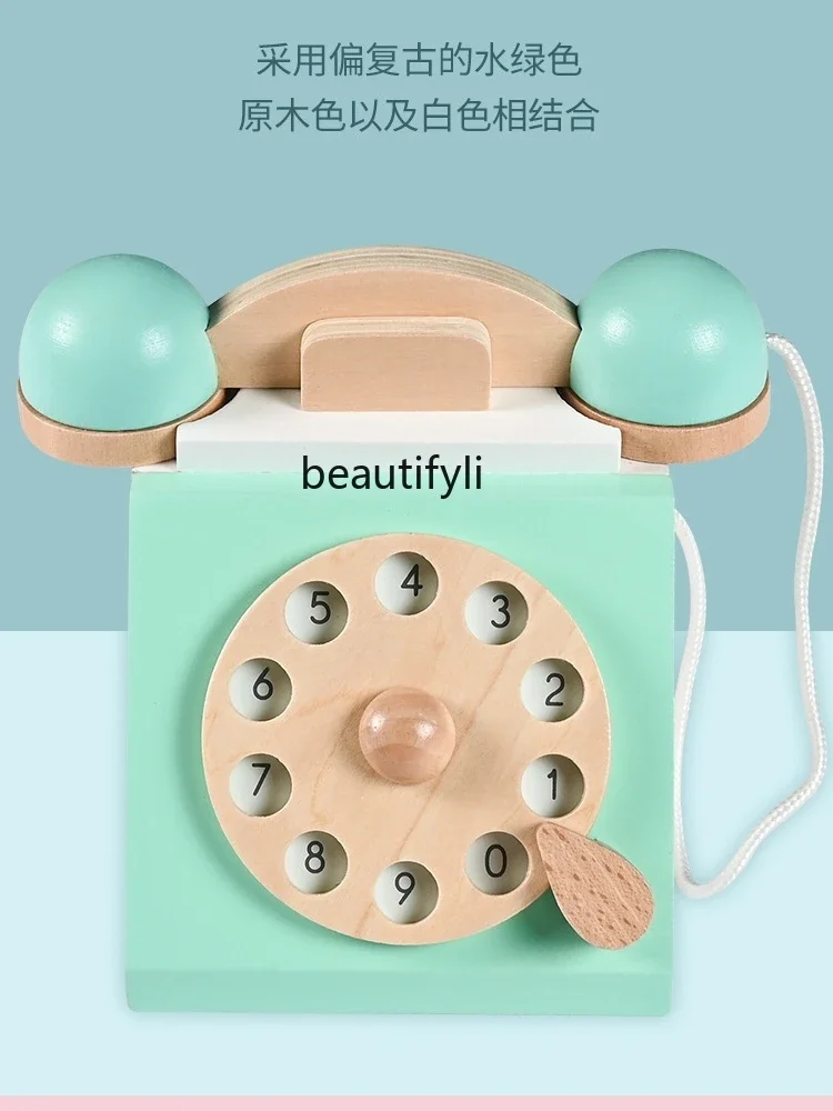 Brinquedos telefone infantil bebê meninos e meninas simulador quebra-cabeça educação precoce modelo dial telefone fixo