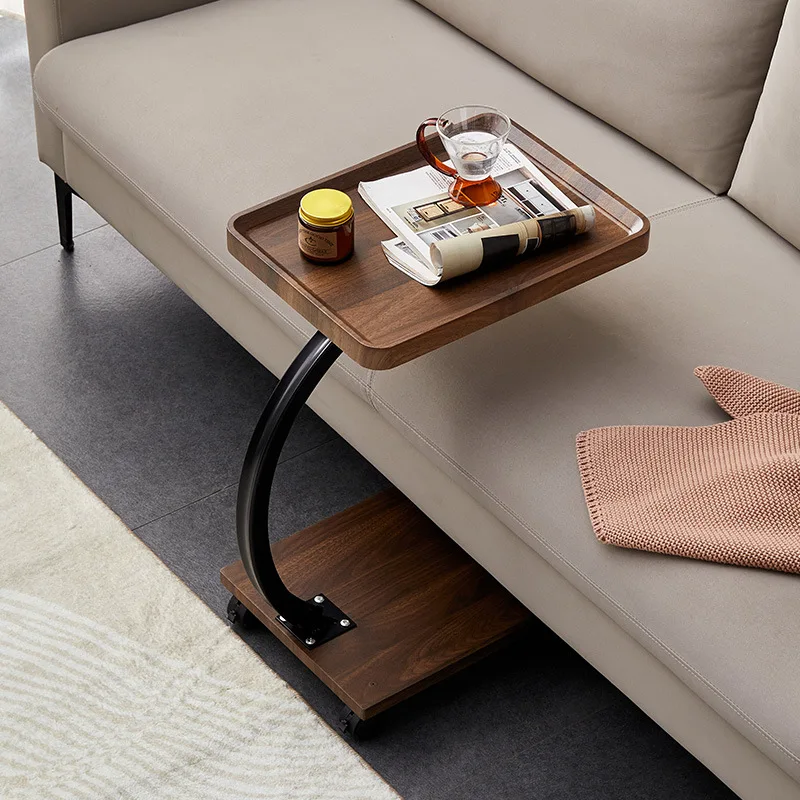Light Luxury Adjustable Side Table Portable Tea Table with Square Top for Living Room Balcony Home