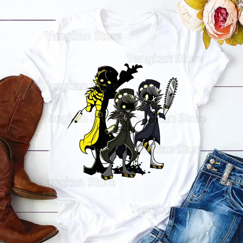 

Murder Drones Print Ladies T-shirt Ladies Casual o-collar White Shirt Short Sleeve Ladies T-shirt Graphic Printing