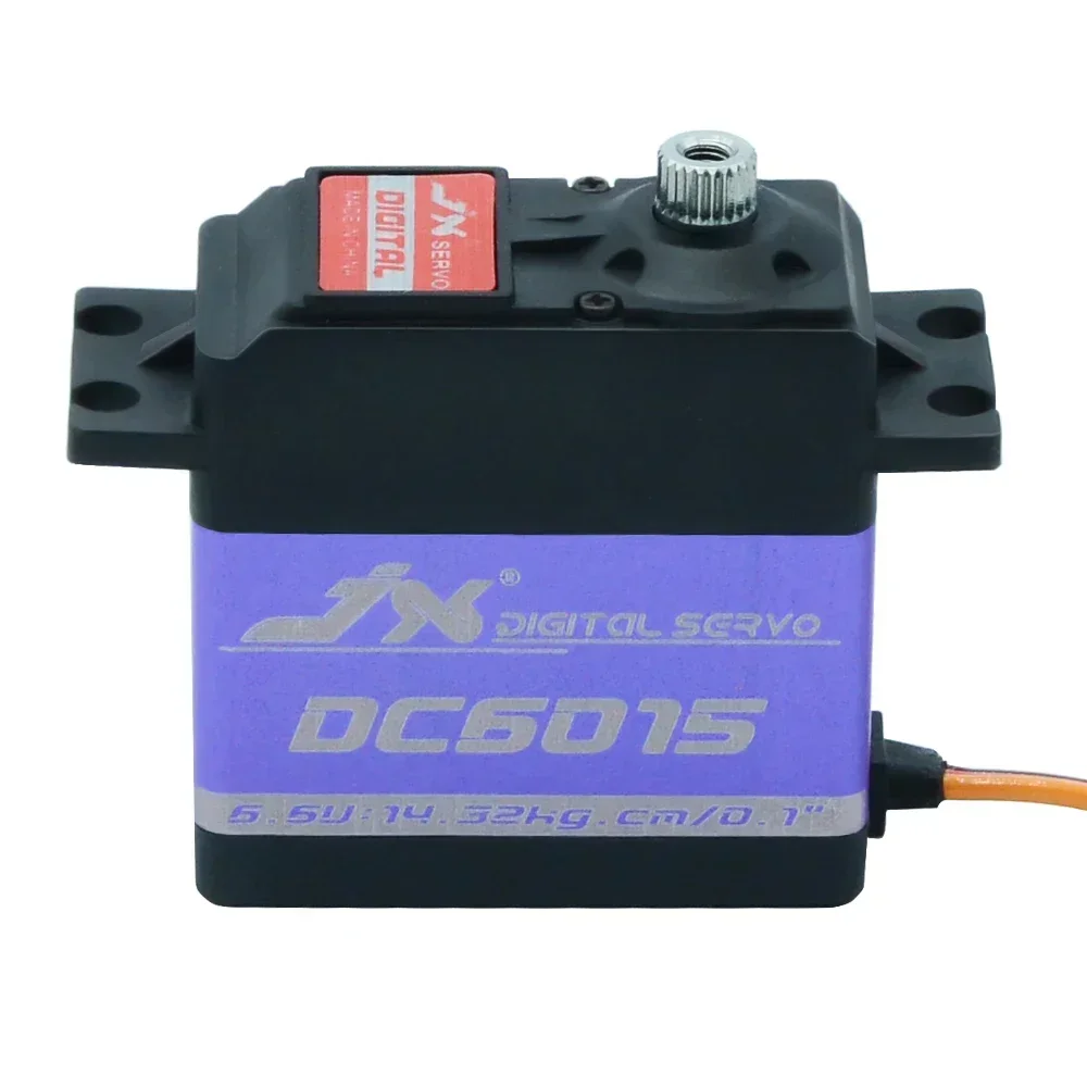 1/4 pçs jx dc6015 tenda torque 15kg metal engrenagem servo motor digital para rc carro rastreador barco avião robô helicóptero