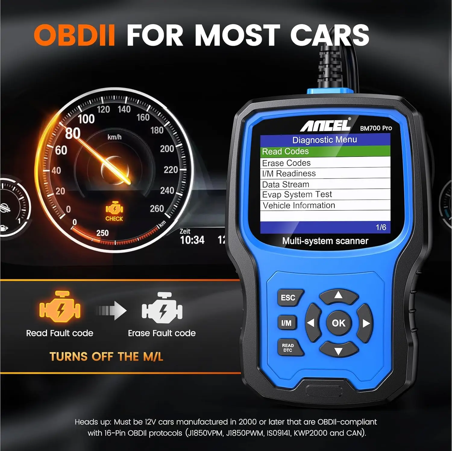 ANCEL BM700 لسيارات BMW أداة تشخيص النظام الكامل obd2 الماسح الضوئي حاقن الترميز EPB SAS وسادة هوائية ABS إعادة تعيين الزيت قارئ رمز السيارات