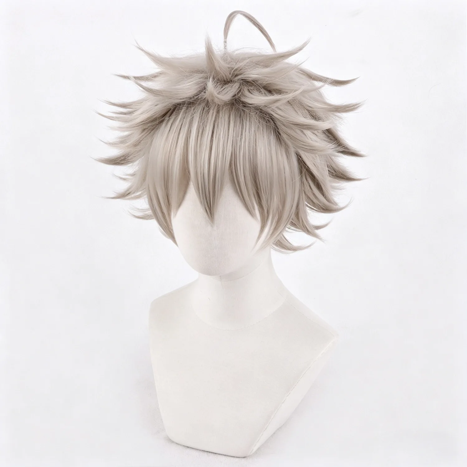 Anime Black Clover Asta Cosplay Wig Ash Brown Spiky Short Wave Wig Fluffy Synthetic Hair for Halloween Party  Anime Accessories