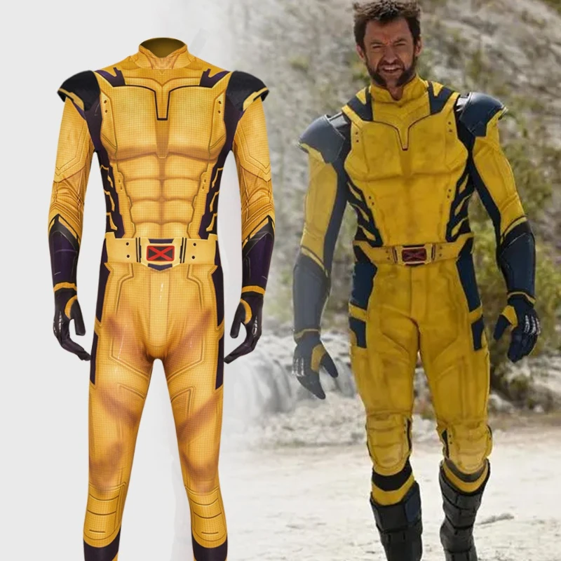 

X-Men Wolverine Cosplay Costume 3D Printed Jumpsuit with Claws for Men Superher Cosplay Halloween Carnival Party Outfit