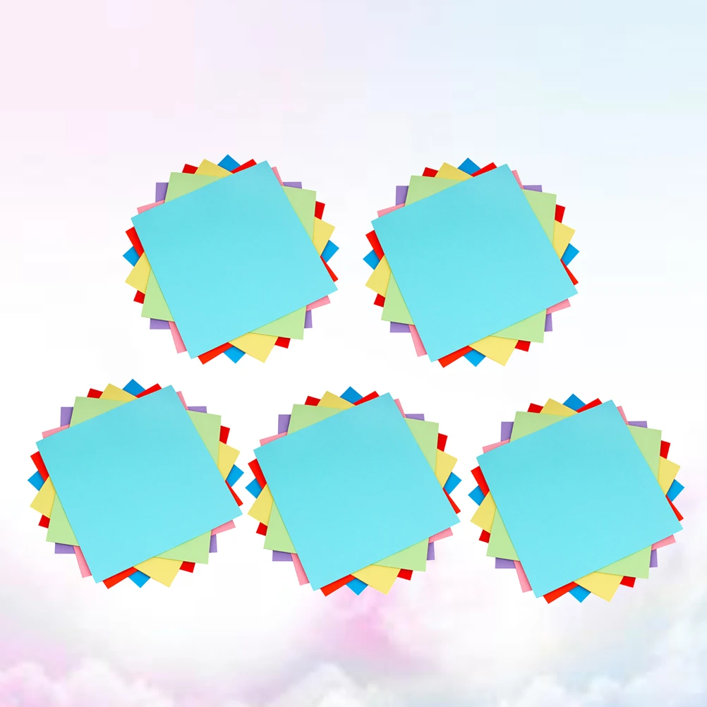 กระดาษพับสีสันสดใส 500 แผ่น สำหรับงานประดิษฐ์พับกระดาษสำหรับเด็ก งานฝีมือ DIY ตกแต่งงานปาร์ตี้