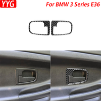 For BMW 3 Series E36 1994—1996 Car Accessories Carbon Fiber Door Inner Handle Panel Interior Cover Trim Sticker Modification