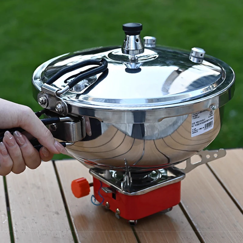 Outdoor-Schnellkochtopf, tragbar, 316er Edelstahl, dick, Camping, Mini, selbstfahrender Plateau-Kochen, Schnellkochtopf, klein