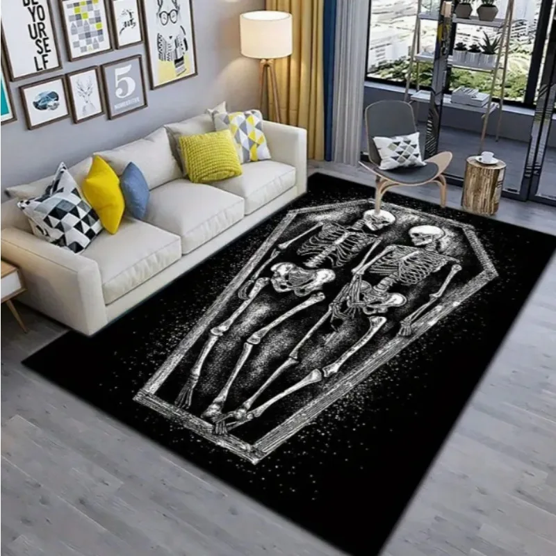 

Spooky Dark Gothic Spider Web Rug Black Red Living Room Bathroom Halloween Gift Easter Gift St. Patrick's Day Gift Home Decor
