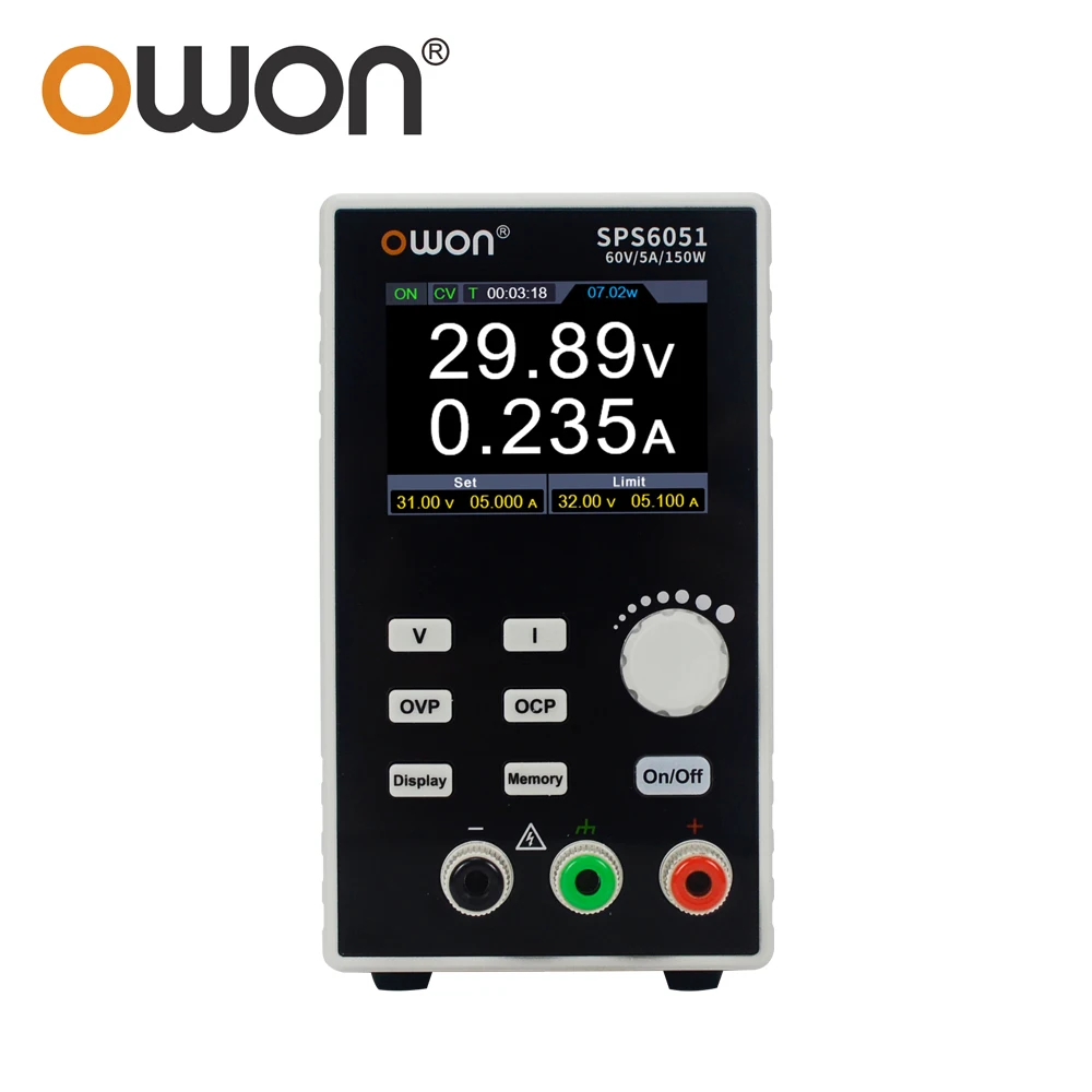 OWON SPS6051/SPS3081 Fanless Single Channel Programmable DC Power Supply, Silent No Fan DC Regulated Power Supply, Laboratory