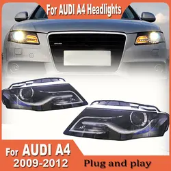 Car LED Headlights For Audi A4 B8 2009 2010 2011 2012 A4L S4 RS4 Headlamp LED turn Signal Bi Xenon Projector Lens Plug and play