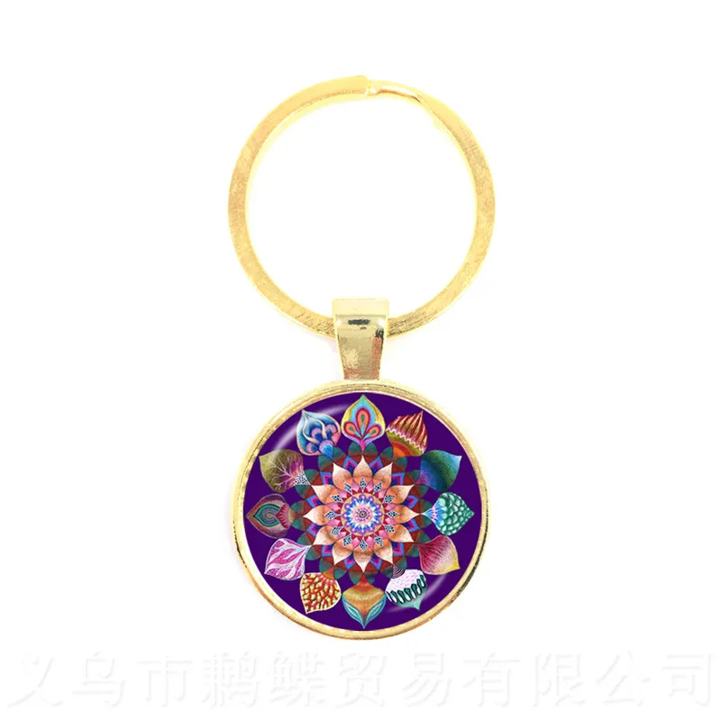 Vintage Jewelry Mandala Keychain Henna OM Symbol Buddhism Zen Online Shopping India 2018 Fashion Keyring For Men Women