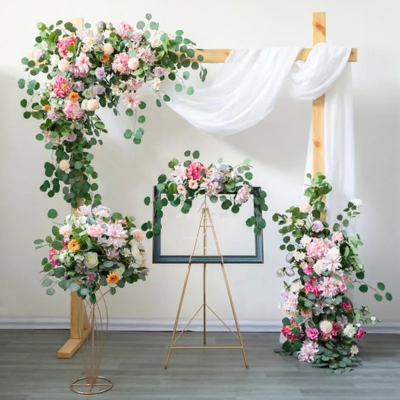 

Mori Series Retro Artificial Flower Row Arrangement, Wedding Scene Layout Arch Background, Wall Decor Props, Window Display