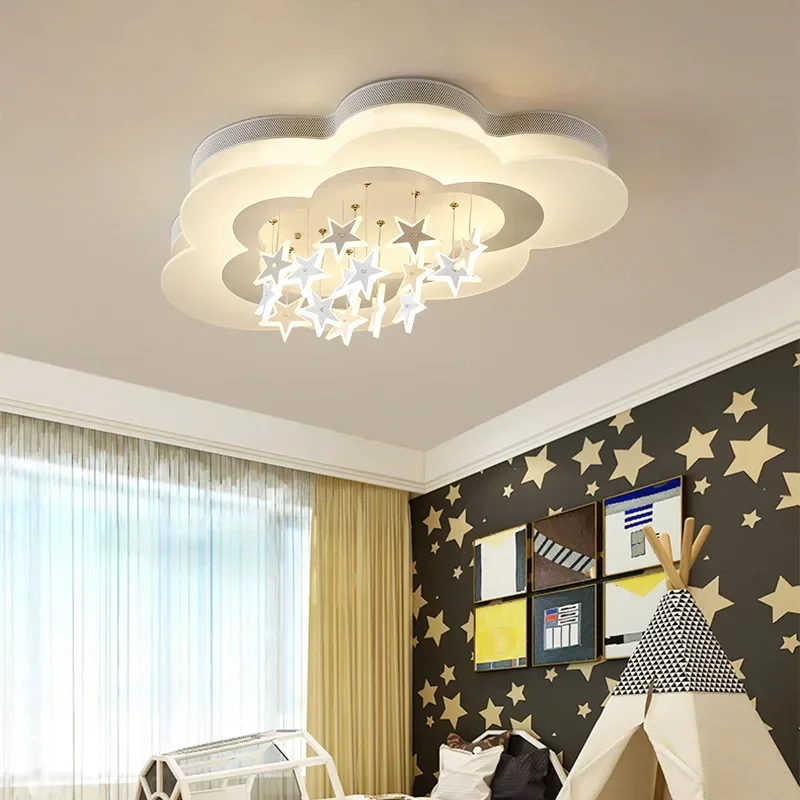 Modern Creative Cloud Star Ceiling Lamp Children Room Restaurant Boy Girl Bedroom LED Eye Protection Chandelier Home Decor Light