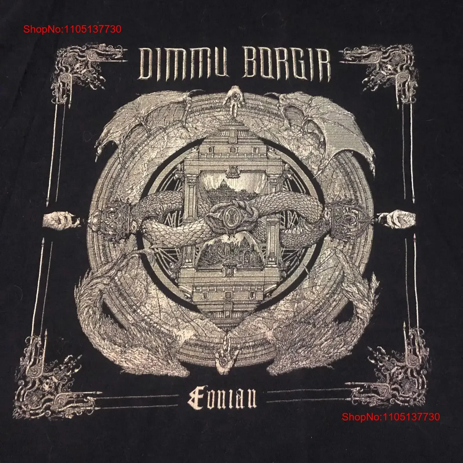 Dimmu Borgir Eonian T Shirt Men s XL Black READ DESC vintage Washed homme streetwear Slightly Versatile Stretched Unisex