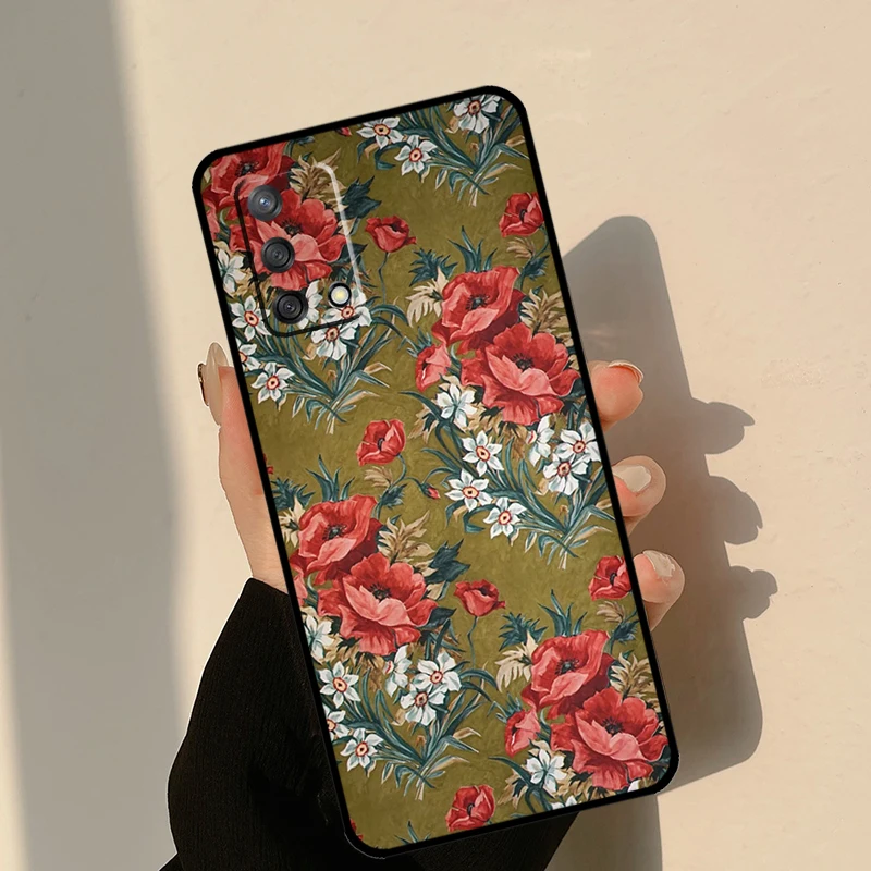 وشاح الروسية الأزهار الحال بالنسبة ممن لهم A17 A16 A15 A57 A77 A96 A93 A91 A53S A9 A5 A31 A53 A52 A72 A94 A54 A74 Coque