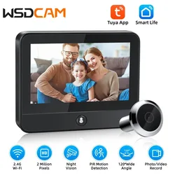 WSDCAM 1080P Tuya campanello telecamera PIR Motion Detection Wifi campanello visione notturna spioncini Monitor da 4.3 pollici