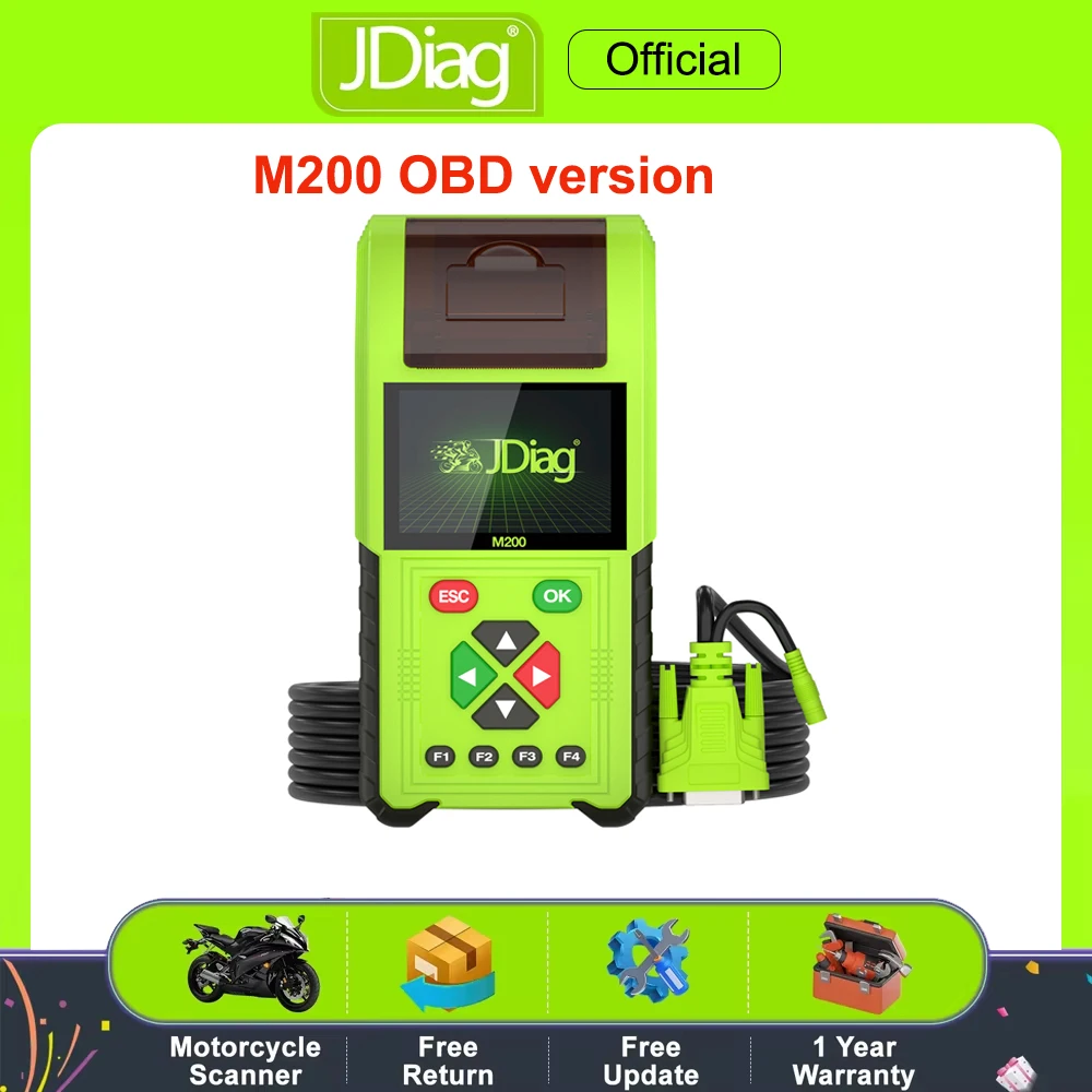 

JDiag M200 Motorcycle Diagnostic OBD2 Scanner Moto Fault Code Reader Battery Tester Motoscan Tool For BMW Yamaha Kawasaki Honda
