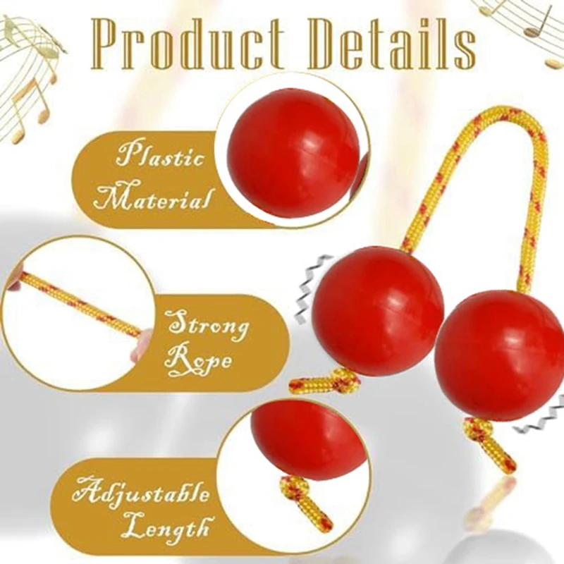 2 Pairs Of Rhythmic Ball Set Aslatua Shaker Instrument Shaker Rattle Set Kit For Kids Adults Weddings Parties Musical Class Red