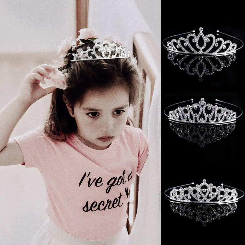 Tiaras y coronas para niños, diadema para niñas, corona de cristal nupcial, accesorios para fiesta de boda, adornos de joyas para el cabello, tocado