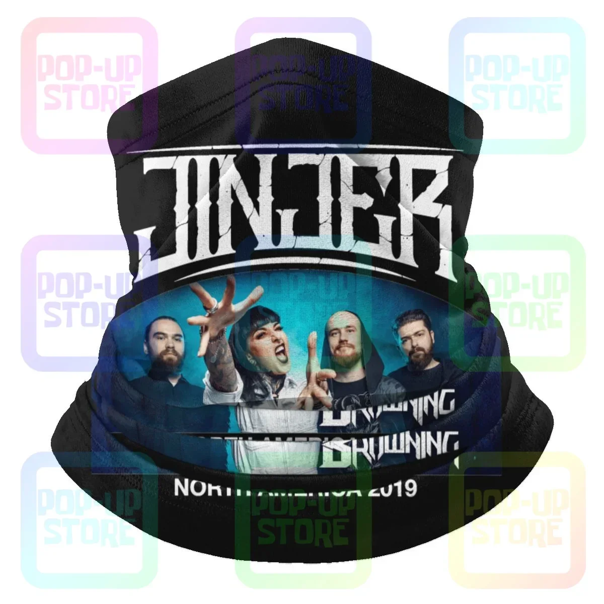 T Jinjer North American Tour 2019 Microfiber Neck Gaiter Bandana Scarf Unisex Anti-uv Face Head Wrap