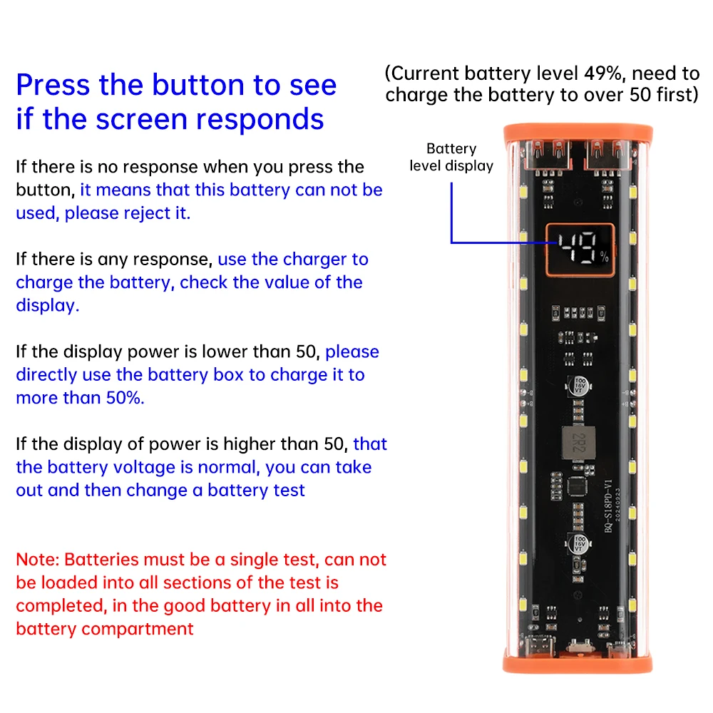 DIY 18650 Akku-Aufbewahrungsbox USB PD Schnellladung Stromversorgung DIY Gehäuse-Set mit LCD LED-Licht Elektrowerkzeug-Zubehör – Detail 7
