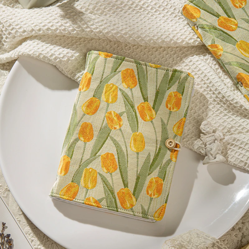 Tulip Fabric Noodle Cotton Little Fresh A5 A6 Loose Leaf Handmade Ledger Literary Handmade Notebook Thickening