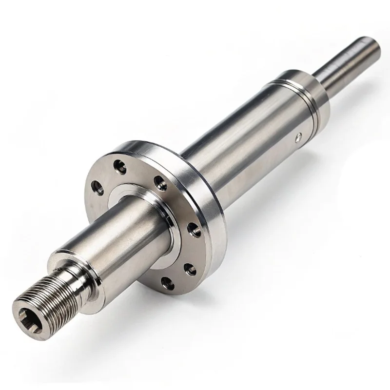 Eixo de flange virado CNC de aço inoxidável personalizado Usinagem CNC Eixo usinado polido de aço inoxidável 304 para indústria alimentícia