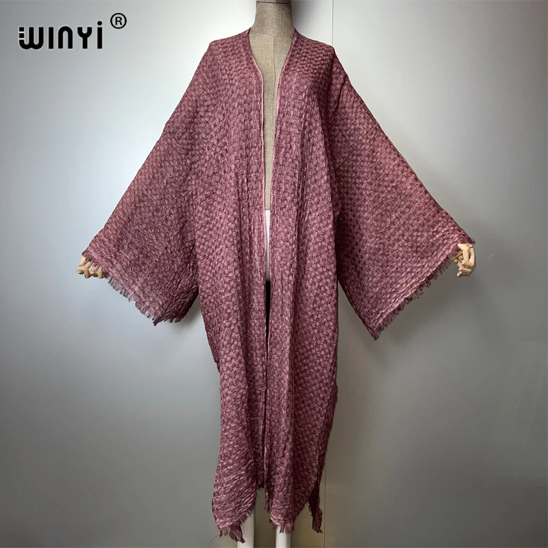 

WINYI пляжное кимоно, ручная роспись, кардиган, пляжная одежда, вечернее платье, Абая, Дубай, роскошные накидки, пляжная одежда, женское макси-пальто, кафтан