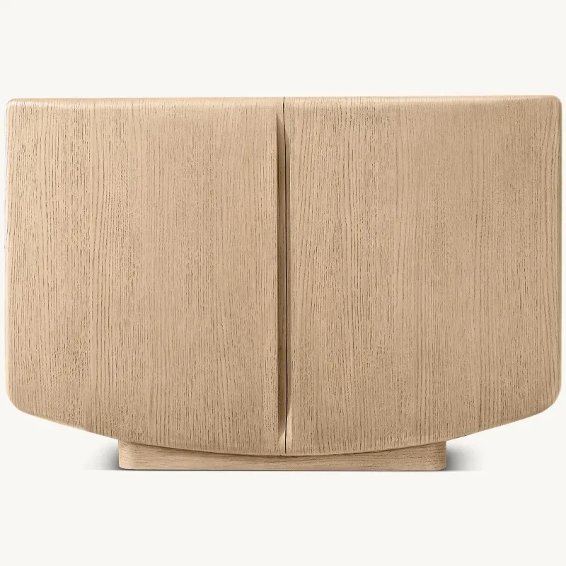 Log color cabinet door wooden handle single hole flat mouth round mouth handle