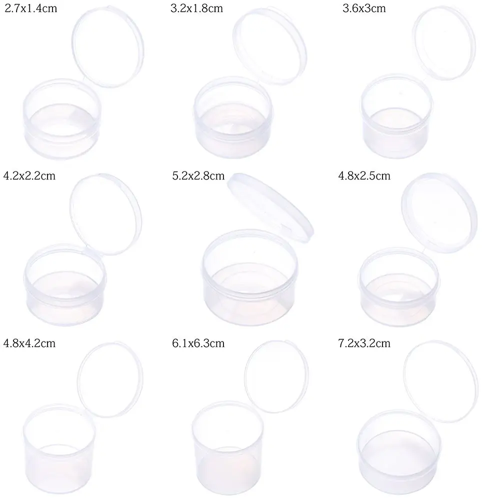 1PC Plastic Beads Storage Box Small Round Clear Small Items Crafts Hardware Storage Container Case