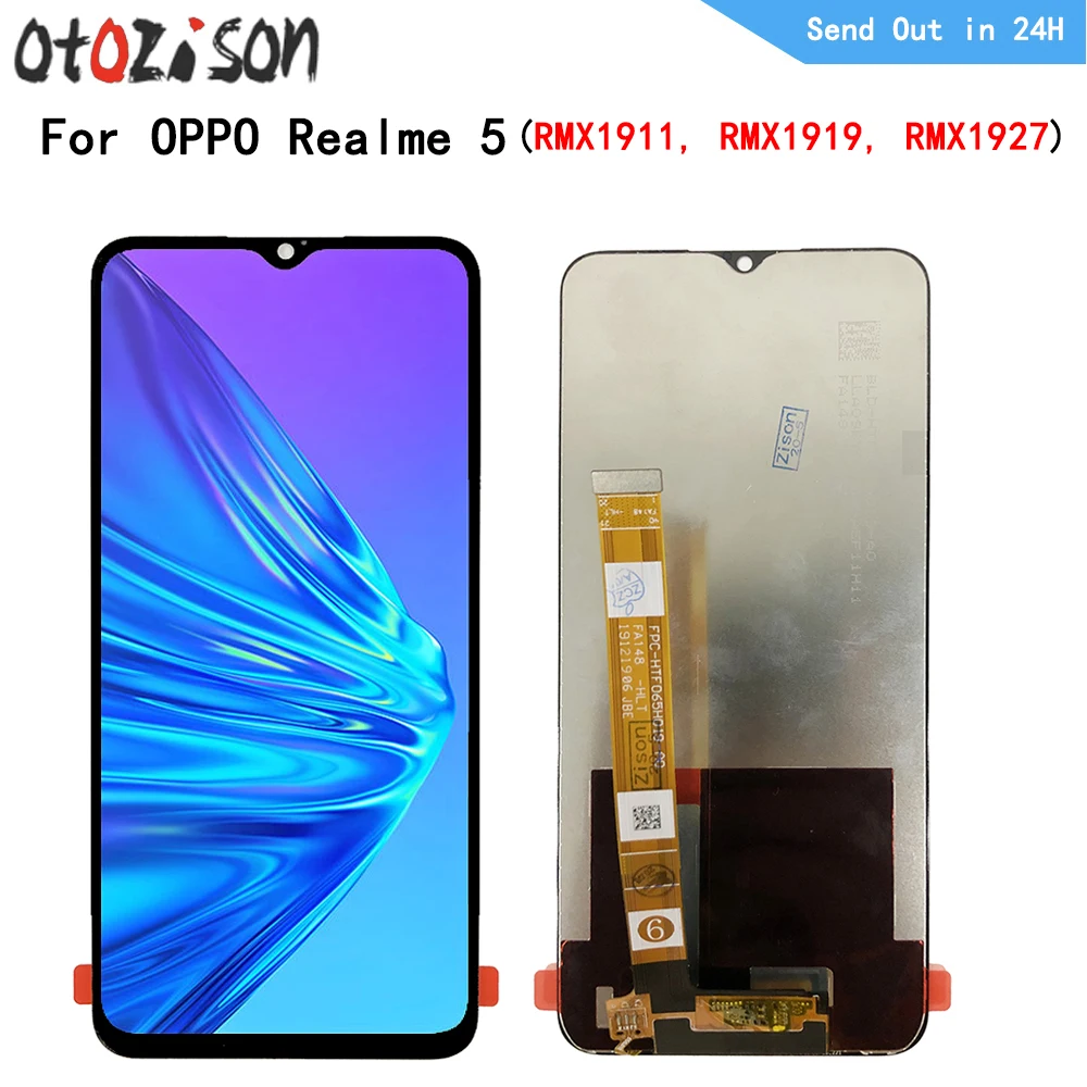 

6.5" IPS Screen For Oppo Realme 5 2019 RMX1911, RMX1919, RMX1927 LCD Display Screen Touch Panel Digitizer With Frame Assembly