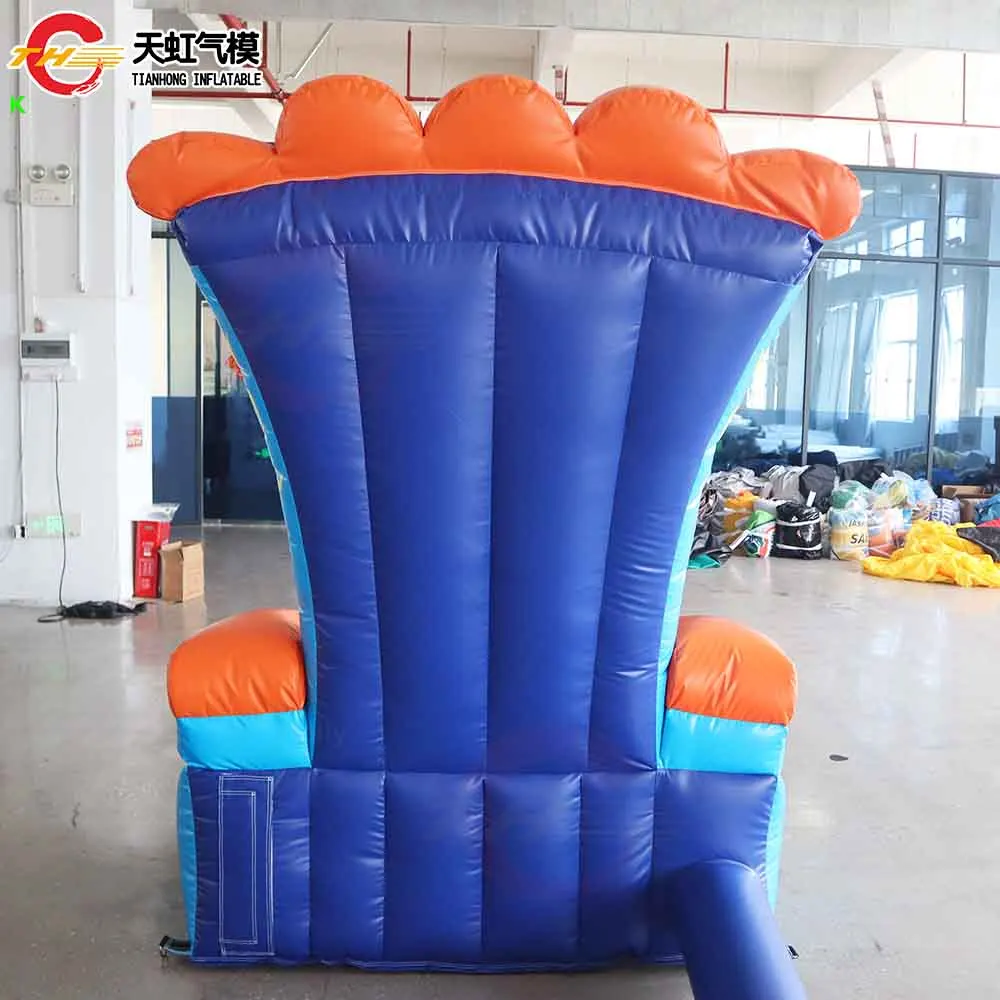 Boys Theme Inflatable Bouncer Throne Chair with Blower Custom Made Giant Inflatable Chair Replica