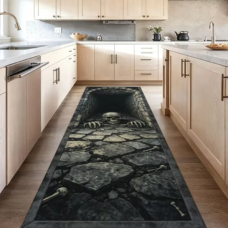 Halloween 3D Area Rug Bedside Living Sofa Side Kitchen Dining Room Corridor Patio Front Back Door Carpet Graphic Runner Mat