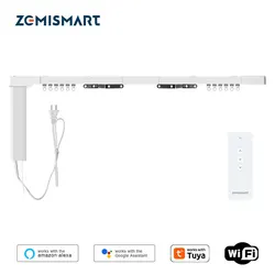 Zemismart novo design wi fi cortina do motor tuya vida inteligente personalizado cortinas elétricas trilha com controle remoto rf alexa eco