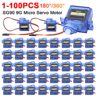 1-100pcs SG90 9G Micro Digital Servo Motor 180/360° Fixed-Wing Micro Gear Servo Motor for Rc Helicopter Toy Airplane Aircraft