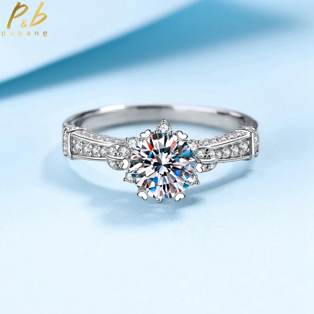 

PuBang Fine Jewelry 100% 925 Sterling Silver Luxury 1CT Moissanite Diamond Ring for Women Wedding Anniversary Gift Free Shipping