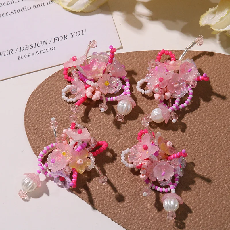 Clog Accessories 1pc Tassel Beaded Bellflower Cluster Vibrant Multicolor DIY Sandal Charms Crystal Clear Summer Cute Durable