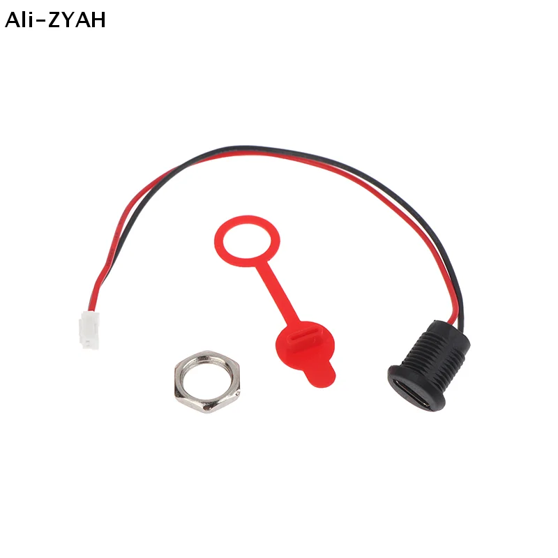【HMA73】5/8/10Pcs 2Pin Charging Socket Female Mount Adapter USB Type-C Port Charging Interface Socket Female Type C 3A Cover Caps