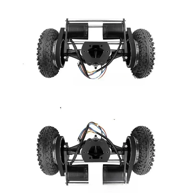 Red personality four-wheel drive electric skateboard belt drive frame longboard mountain board 11-inch bracket 8-inch tire