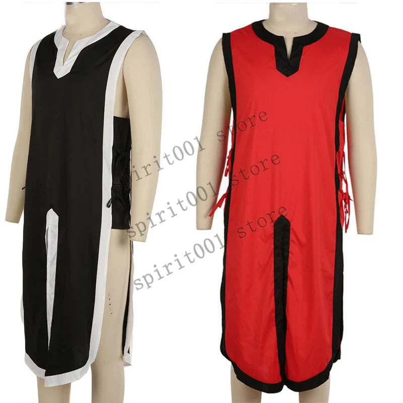 Medieval Tunic Knight Cosplay Norman Warriors Costume Men's Larp Tabard Outfit Vintage Sleeveless Vest Halloween Costume