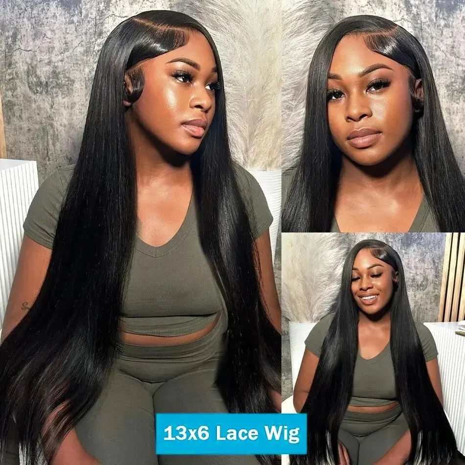 Rosabeauty Straight Hair 30 40 Inch 13X4 13x6 Lace Front Wig Human Hair Frontal 5X5 Gotowa do noszenia peruk 250% dla kobiet