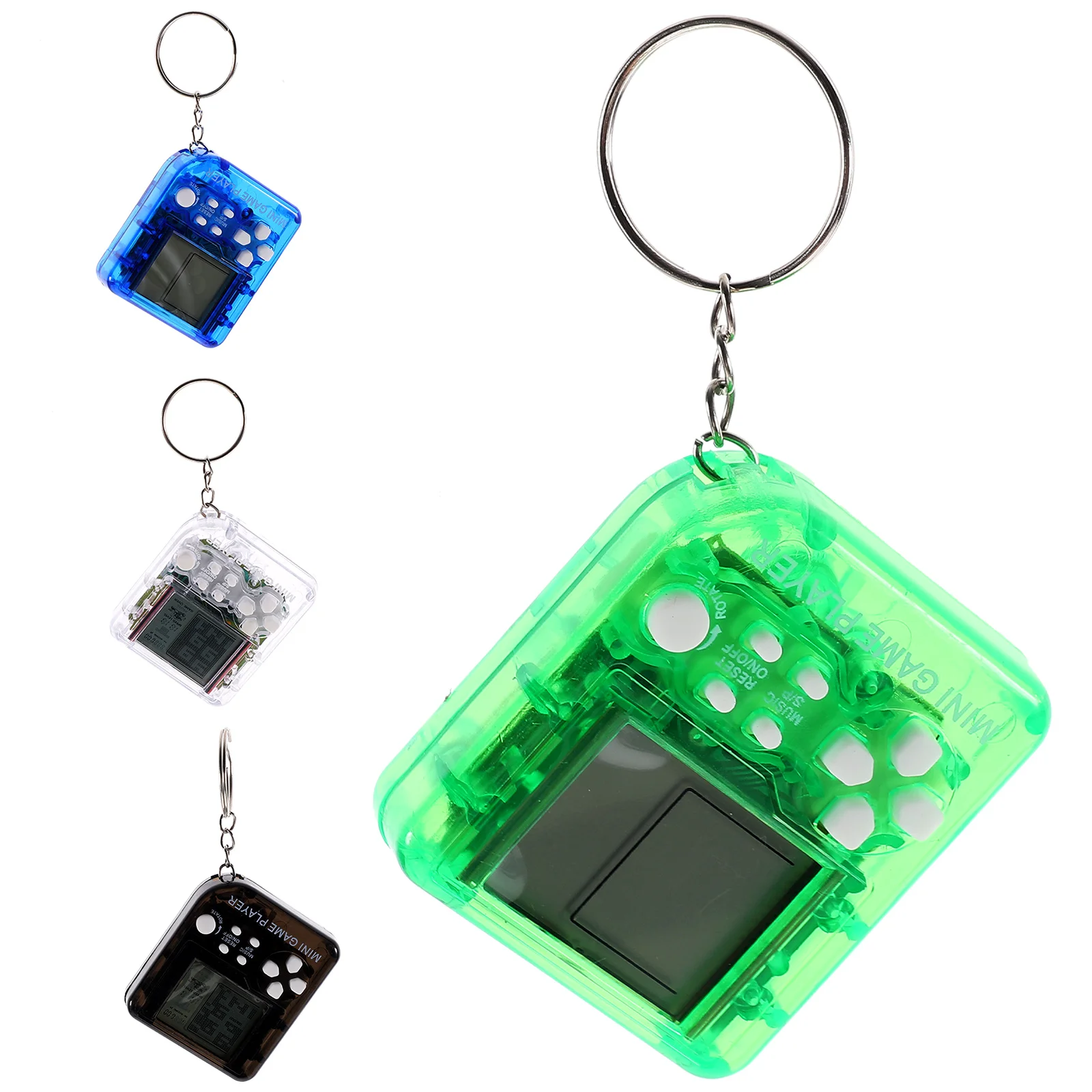 4 Pcs Keychains Mini Electronic Game Console Miniature Video Keyrings Party Supplies Machine Tote Bag Decor Pendant