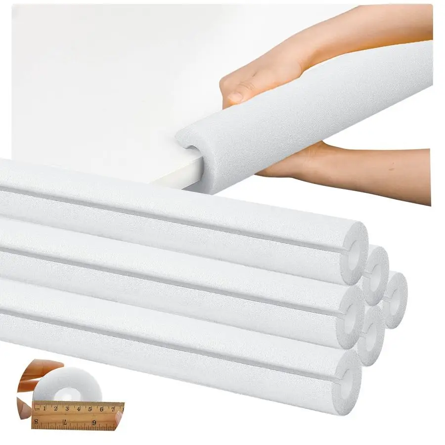 

White 6 Pcs 40 x 3. 5 x 1 Inch Jumbo Pool Noodles Pipe Insulation Foam Tube Pre Slit Clamp Foam Noodles for Padding Large Tube f